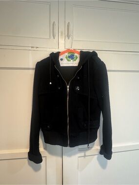 Ark & Co Black Hooded Bomber Jacket